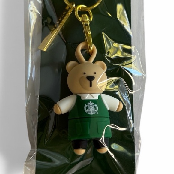 NEW Starbucks "Bearista" Holidays 2025 Green Lid Stopper Keychain - Picture 2 of 2